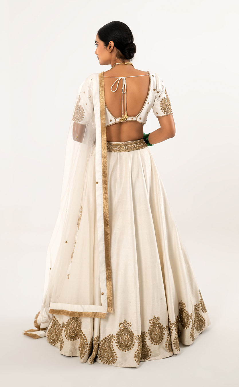 Zardozi Embroidered Lehenga Set with Choli & Net Dupatta