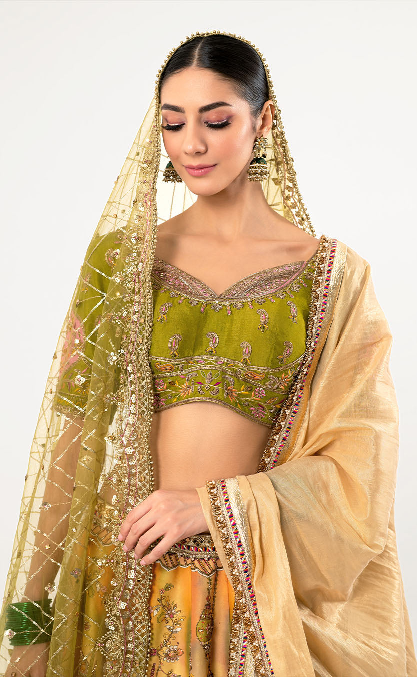 Handcrafted Lehenga Set with Doubdle Dupatta